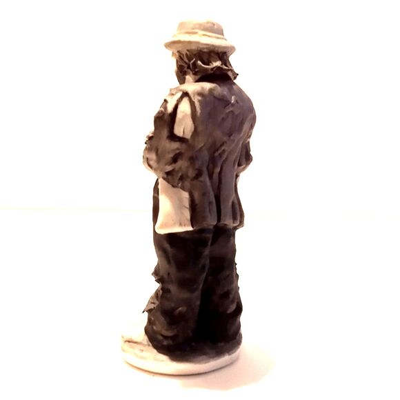 Vintage Emmett Kelly Miniature Ceramic Clown Figurine with Broom by Flambro - Picture 3 of 5